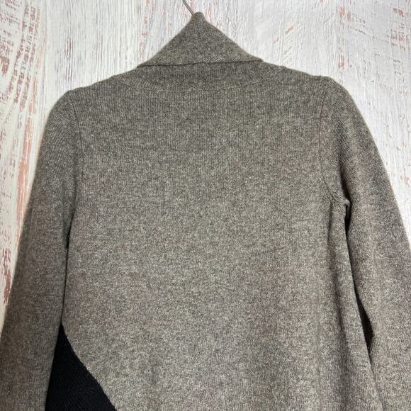 Eileen Fisher Yak Merino Wool Asymmetric Sweater SIZE Petite PS Tan STAIN - Picture 11 of 13